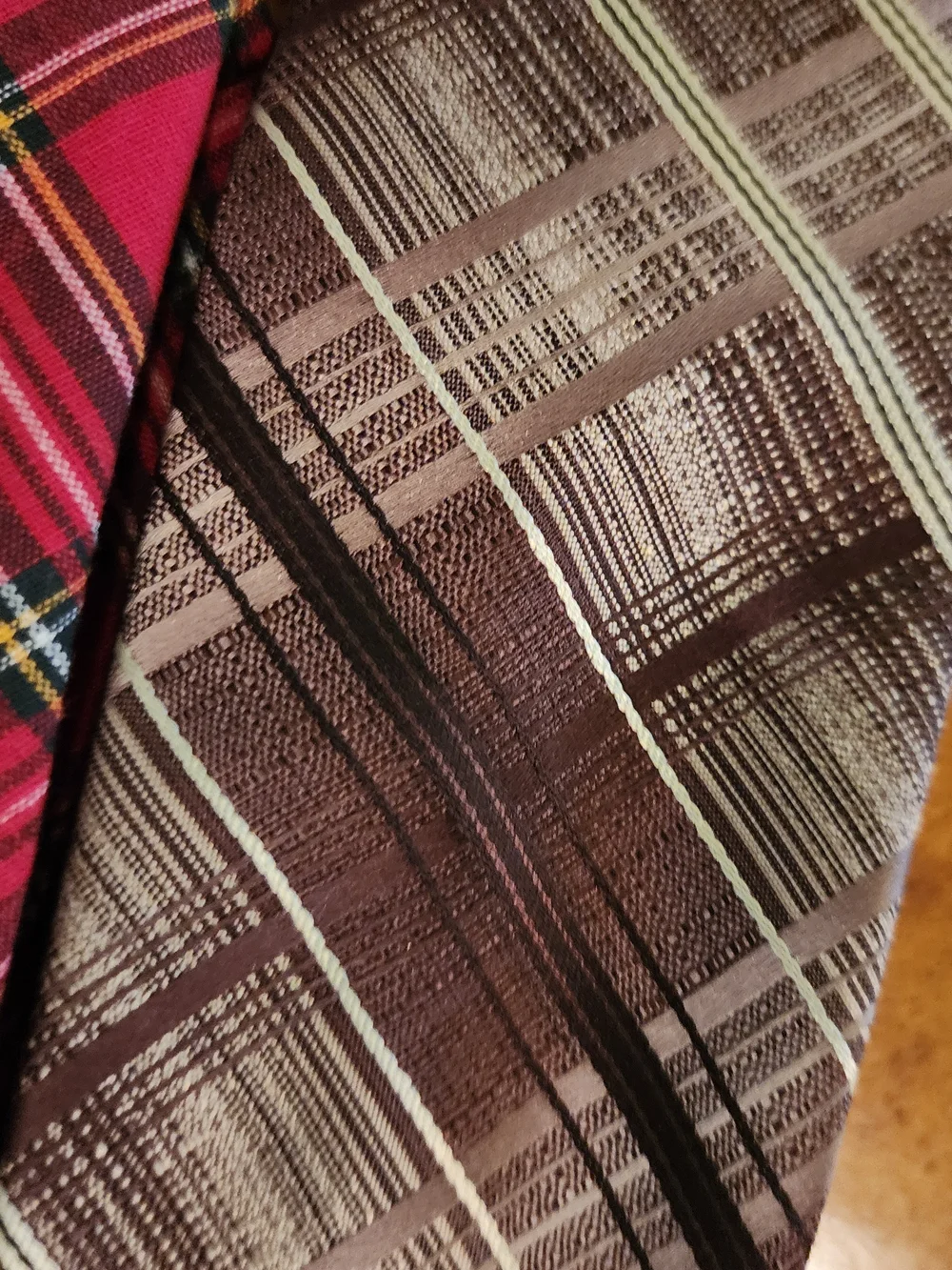 3pc Men’s Tie Lot Frank & Buck Carriage Cravats JCPenney Vintage Plaid Stripe